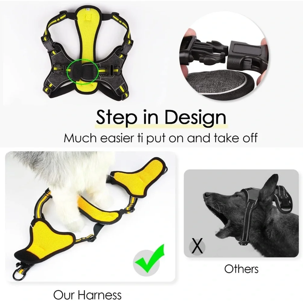 ThinkPet Step in Dog Harness No Pull, Front clip, for Training Walking Hiking